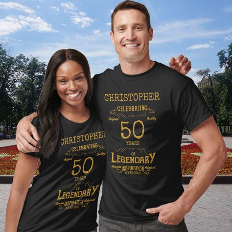 50th Birthday Tshirt Ideas, Tshirt Ideas Men, 50th Birthday Men, Best Girlfriend Ever, Birthday Personalized, Milestone Birthday, Retro T Shirt, Vintage Birthday, Statement Tees