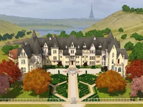 sims 3 house, why can't the real world have cheat codes Sims 2 Mansion, Sims 3 Mansion, Sims 3 Houses, Sims 3 Houses Plans, Sims3 House, Sims 3 Houses Ideas, Castle Exterior, Castle House Design, Sims Builds