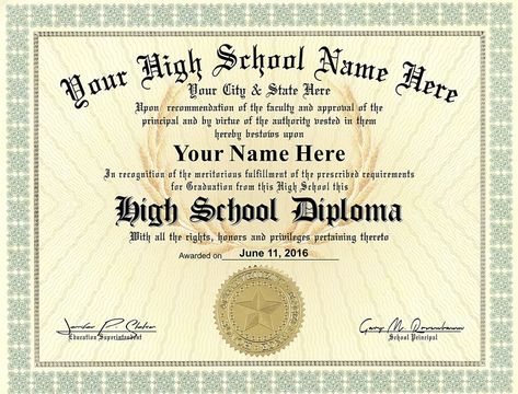 Highschool Diploma, Free High School Diploma, Fake High School Diploma, Homeschool Diploma, Graduation Certificate Template, High School Transcript, Graduation Diploma, School Diploma, American High School