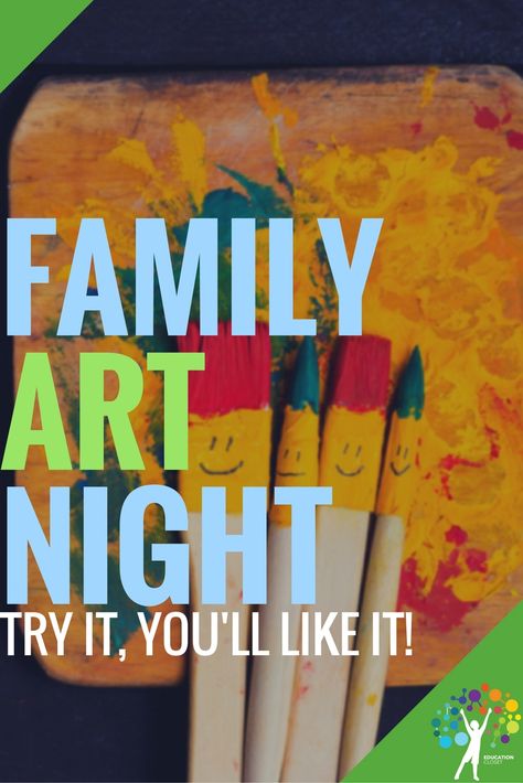 Family Art Night - Try It, You'll Like It! | educationcloset.com Art Night Ideas, School Family Night Ideas, Family Art Night, Art Closet, Family Night Activities, Family Literacy Night, Family Art Projects, Family Literacy, Family Fun Night