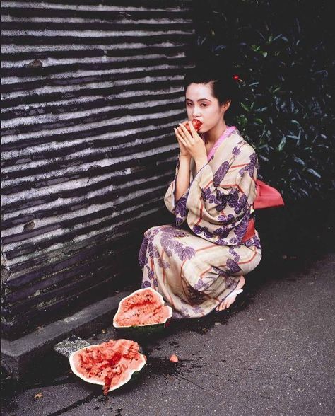 Watermelon Girl, Nobuyoshi Araki, Japanese Photography, Girls Series, Setting Sun, Foto Art, Contemporary Photography, Foto Inspiration, Photography Inspo