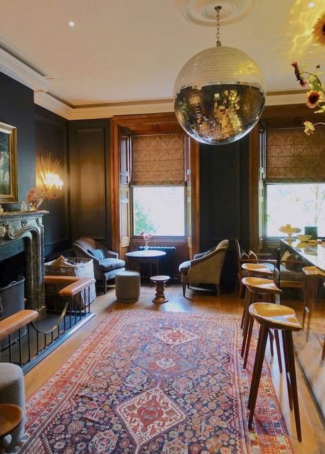 I Want Those Gorgeous Interior Colors - What Are They? - Laurel Home Black Fireplace Mantel, Soothing Color Palette, Heckfield Place, Dark Rooms, Masculine Interior, Interior Colors, Elegant Hotel, Neutral Paint Colors, Gorgeous Interiors