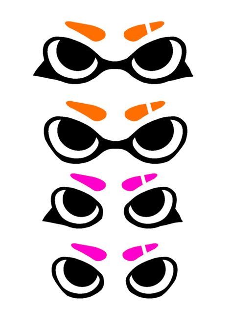 Dualies Splatoon Poses, Octoling Eyes, Splatoon Eyes, Splatoon Base, Eye Styles, Splatoon Oc, Character Outline, Nintendo Splatoon, Splatoon 2 Art