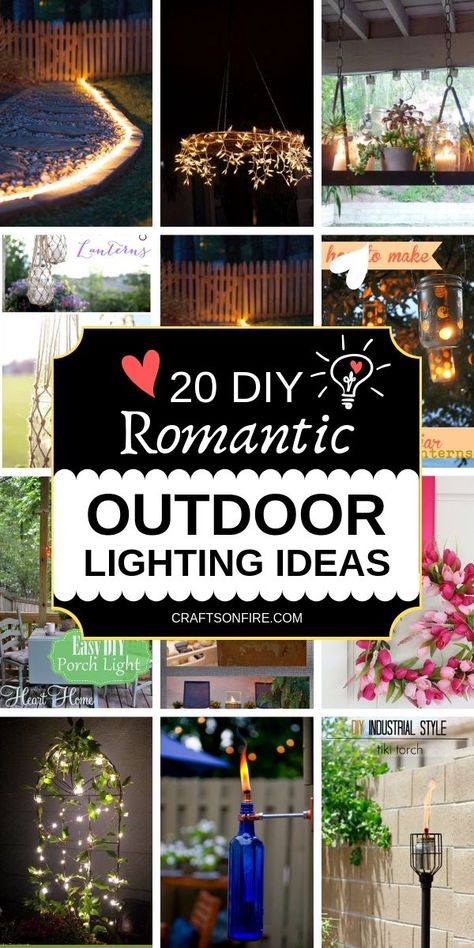 20 Best DIY Romantic Outdoor Lighting Ideas #DIY #diyhomedecor #valentinesday Backyard Party Decorations, Outdoor Lighting Ideas, Diy Outdoor Lighting, Outdoor Chandelier, Diy Porch, Backyard Lighting, Outdoor Diy Projects, Gifts For, Outdoor Light Fixtures