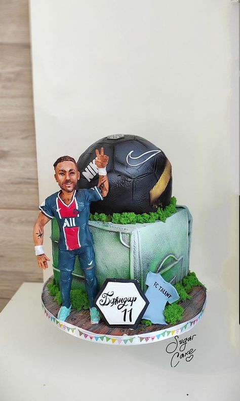 Neymar Birthday, Hand Modeling, Football Cake, Love Football, Sugar Cake, Hand Model, Cakes For Boys, Cake Art, A Boy