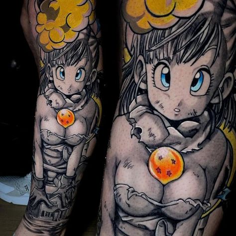 Maiden Tattoo, Dbz Tattoo, Stitch Tattoo, Z Tattoo, Vegeta And Bulma, Dragon Ball Tattoo, Leg Tattoo Men, Anime Soul, Dragon Balls