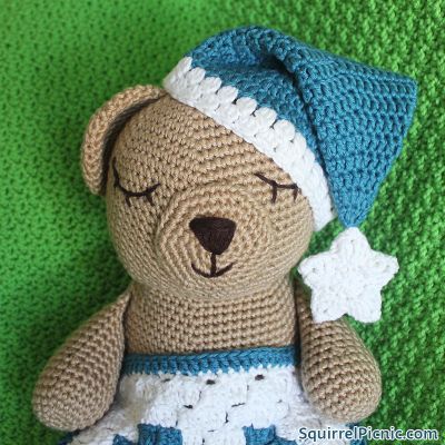 Cap Crochet Pattern, Lovey Blanket Pattern, Cap Crochet, Bear Patterns Free, Sleepy Bear, Rope Projects, Crochet Lovey, Crochet Hack, Teddy Bear Doll