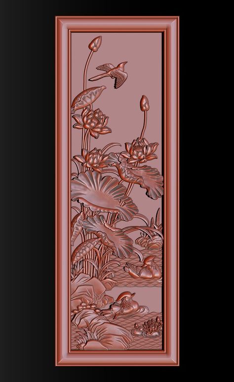 Printing On Wood, Lotus Pattern, Relief Design, Lotus Flower Design, Wall Interior, 3d Jewelry, New Jobs, 3d Decor, Cnc Machining