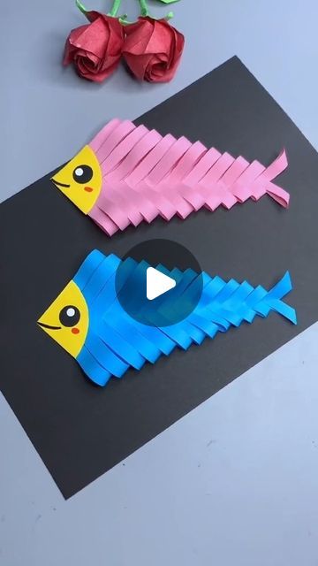 Fish Making With Paper, Origami Fish Easy Step By Step, Paper Crafts For Kids Easy Step By Step, Paper Fish Craft For Kids, Origami Fish Easy, Fish Origami, Kids Crafts Easy, Paper Craft Design, Kids Art And Craft