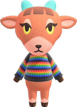 Pashmina is a sisterly goat villager in the Animal Crossing series. She first appeared in Animal Crossing: New Leaf. Her name originates from the word "pashmina," which is the finest type of cashmere wool. The word pashmina also comes from the Persian word, pašmina, (پشمینه‎‎) which translates to "made of wool." Animal Crossing Wiki, Weeping Fig, Capricorn Birthday, Happy Home Designer, Animal Crossing Characters, Animal Crossing Villagers, Editing Pictures, New Leaf, Big Sister