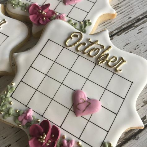 Travel Bridal Showers, Wedding Shower Cookies, Bridal Cookies, Date Cookies, Wedding Calendar, Cookie Decorations, Royal Iced Cookies, Bridal Shower Cookies, Diy Cookie