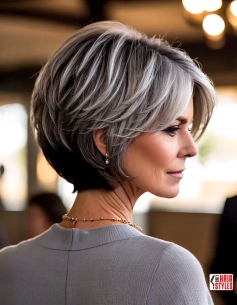 Stacked Bob | Layered Bob Hairstyles For Women Over 50 With Fine Hair As women gracefully step into their 50s, they often seek hairstyles that exude sophistication, while also catering to the unique needs of fine hair. The layered bob emerges as a timeless and versatile choice, offering both style and practicality for this demographic. In this comprehensive. Women Over 50 Bob Hairstyles, Short Hairstyles With Layers Medium, Short Layered Bob Hairstyles For Thick Hair, Gray Bob Hairstyles Over 50, Short Fine Hair Over 50, Layered Stacked Bob Haircut, Short Haircuts Ideas, Grey Bob Hairstyles, Short Layered Bob Hairstyles