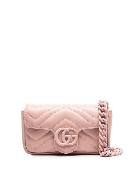 GG Marmont belt bag from GUCCI featuring light pink, leather, chevron quilting, signature Double G logo,…. Color:pink. Material:Leather #adv womens #bags #belt # Pink Gucci Bag, Double G Logo, Gucci Mini, G Logo, Swag Bag, Girly Bags, Gucci Gg Marmont, Luxury Purses, Leather Belt Bag