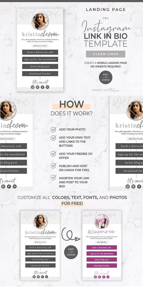 You've got your content lined up, amazing stories and posts, and you're finally feeling your Instagram profile! But one thing that's sorely lacking, is an on-brand, unique Link in Bio page that goes beyond the bland, ordinary templates that everyone has ( LinkTree, we're looking at you). Wow your audience and highlight your best offers #Graphicdesign #Graphic #sample #New #Instagram #Creative #Branding Link Tree Bio Ideas, Linktree Design, Mobile Landing Page, Tech Knowledge, Instagram Fonts, Font App, Instagram Font, Free Handwriting, Social Medi