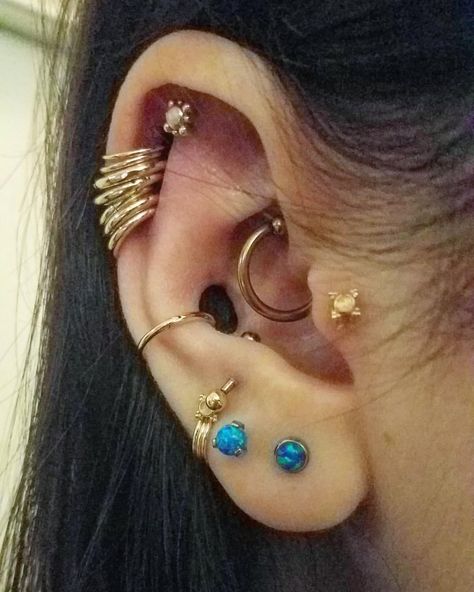 @piercingcurations on Instagram: “love coin slots and conch punches 😍 and gold, especially in that daith #piercing #bodymods #bodymod #piercings #modifications…” Coin Slot Ear, Conch Punch Piercing, Coin Slot Modification, Conch Punch, Daith And Conch Piercing, Coin Slot Piercing, Ear Styling, Conch Piercing Jewelry, Body Decor