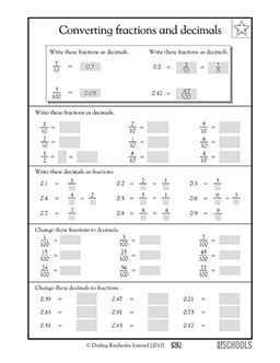 This math worksheet gives your child practice converting fractions with denominators of 2, 5, 10, and 100 into decimals — and vice versa. 4th Grade Fractions, Fractions And Decimals, Converting Fractions, Math Decimals, 4th Grade Math Worksheets, Comparing Fractions, Fractions Decimals, Fourth Grade Math, Fractions Worksheets