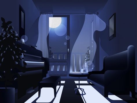 Moonlight Illustration, Bedroom Illustration, Shadow Illustration, Night Shadow, Title Sequence, Online Quiz, Paris Aesthetic, Mood Lighting, Generate Leads