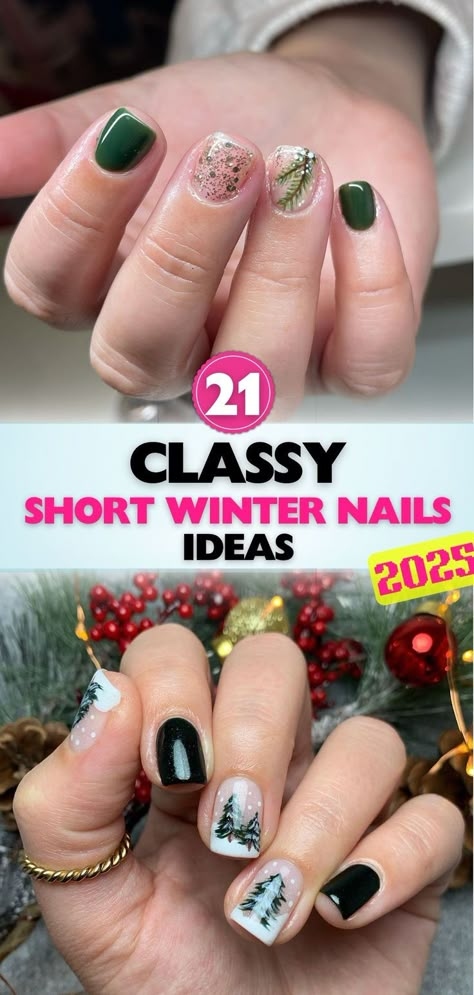 Explore the best short winter nail ideas for a fresh and festive look. These designs will keep your nails stylish and trendy throughout the colder months. December Short Nail Ideas, Christmas Short Nails Ideas, Snow Nails Short, Short Nails December, Winter Nails Ideas Short, Winter Short Nails Ideas, Christmas Short Nails Design, Short Gel Nails Winter Simple, Winter Nail Ideas Gel