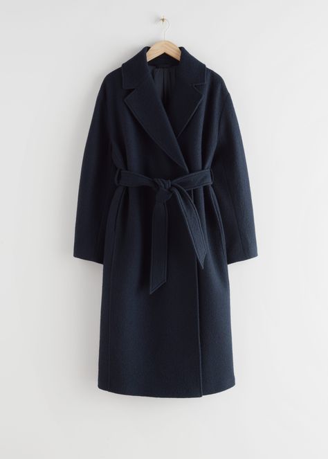 Belted Wool Coat, Navy Wool Coat, Ultimate Capsule Wardrobe, Oversized Wool Coat, Navy Coat, Wool Coat Women, French Women, Belted Coat, Fashion Story