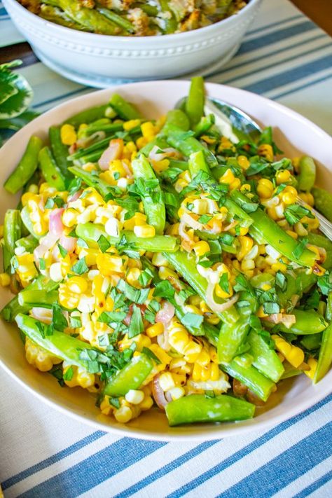 Sugar Snap Pea Recipe, Snap Peas Recipe, Sugar Snap Pea, Snap Pea Salad, Pea Salad Recipes, Thanksgiving Salad, Snap Pea, Caramelized Shallots, Yogurt Dressing