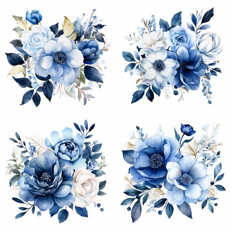 Beautiful Meadow, Summer Wildflowers, Indigo Flower, Navy And Blush, Floral Borders, Floral Wreath Wedding, Floral Wreath Watercolor, Navy Blue Flowers, New Nail Designs