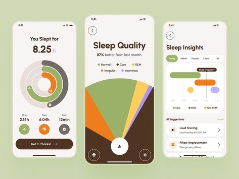 Freud UI Kit: AI Mental Health App 🧠 | Sleep Monitor UIUX by strangehelix.bio for UI8 on Dribbble Learn Ux Design, Health App Design, Ui Ux 디자인, App Design Layout, Mobile Ui Patterns, App Interface Design, App Interface, Sleep Tracker, Health Design