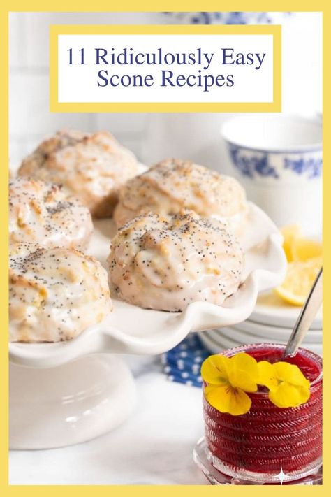 11 of our favorite ridiculously easy scone recipes that anyone can make. They are melt-in-your-mouth delicious! #bestsconerecipe #ridiculouslyeasy #scones via @cafesucrefarine Cafe Sucre Farine Recipes, Easy Scone, Best Scone Recipe, Baking Scones, Cherry Scones, How To Make Scones, Raspberry Scones, Strawberry Scones, Scone Recipes