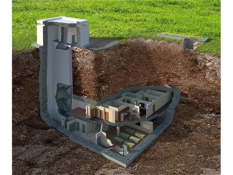 Take a look inside a $17.5M massive underground bunker in Georgia | FOX2now.com Whimsigothic Home, Nuclear Bunker, Bunker Home, Winter House Exterior, Doomsday Bunker, Mobile Home Exteriors, Exterior Fireplace, Home Minimalist, Underground Bunker