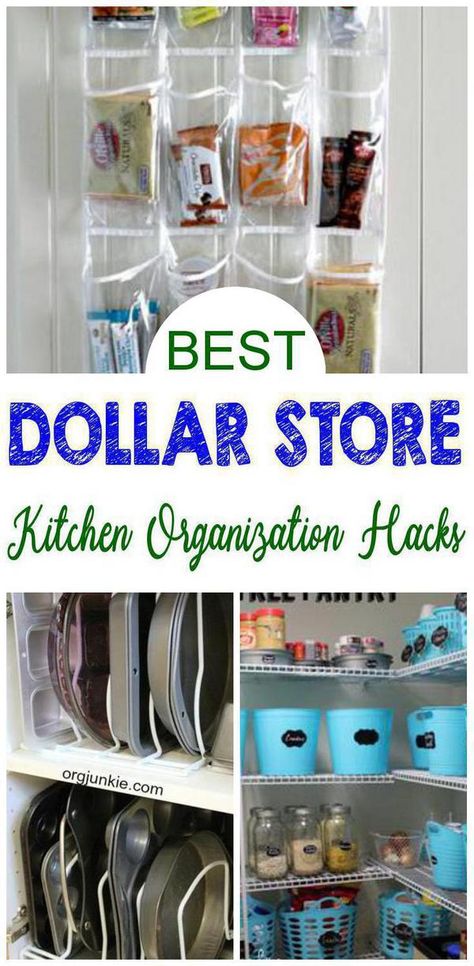 Tired of seeing a messy pantry? Try these DIY Dollar Store hacks & dismiss the mess and declutter your kitchen w/ some useful Dollar Store products that are pretty cheap, budget friendly & good-looking at the same time. You can tidy up spaces in your kitchen such as your cabinets, drawers, cabinet doors, or even space under your kitchen sink, & pantry. Grab thrifty items from the Dollar Tree:  hooks, mason jars of different sizes, magazine holders, plastic containers, colorful bins & baskets Dollar Tree Under Sink Organization, Dollar Store Kitchen Organization, Cabinet Door Diy, Storage Ideas For Small Bathrooms, Dollar Tree Organization Hacks, Dollar Tree Kitchen Organization, Dollar General Penny Items, Kitchen Cabinet Organization Layout, Dollar Store Organizing Ideas