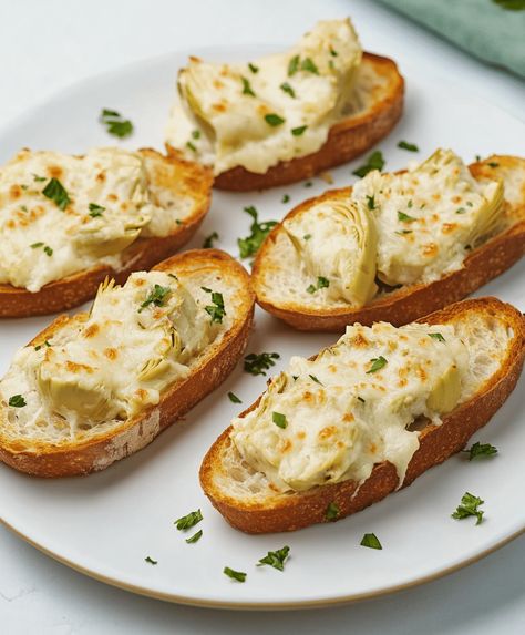 Artichoke Bruschetta Recipe Healthy Artichoke Recipes, Artichoke Bread Recipe, Artichoke Bruschetta, Bruschetta Recipes, Artichoke Bread, Bruschetta Recipe, Artichoke Recipes, Kitchen Stories, Perfect Appetizers