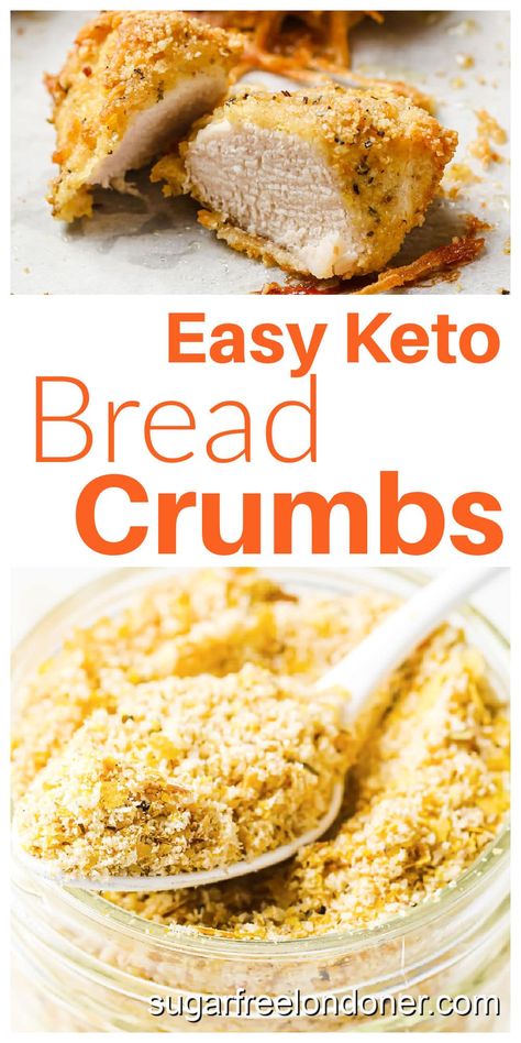 Learn how to make homemade keto bread crumbs! This simple gluten-free and grain free recipe is perfect for making ahead. Use it as a crunchy breading for vegetables, chicken and so much more. How To Make Your Own Bread Crumbs, Keto Breadcrumb Replacement, Keto Crumbed Chicken, Healthy Bread Crumbs Alternative, Keto Breading For Frying, Keto Bread Crumbs Substitute, Keto Crumpets, Paleo Bread Crumbs, Keto Restart