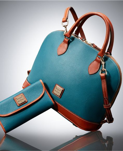 Dooney & Bourke Pebble Zip Zip Satchel and Continental Clutch Gift Set Turquoise Handbag Outfit, Turquoise Handbags, Tiffany Blue Color, Clothes Spring, Handbag Outfit, Ball Caps, Book Ideas, Dooney & Bourke, Tiffany Blue