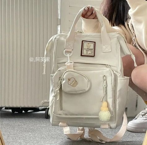 Korean Bags For School, Korean Bag Backpacks, Square School Bag, Bag Inspo Aesthetic, Cute Backpacks Aesthetic, Aesthetic Bags For School, Korean School Bag, Korean Backpack, Korean Bags