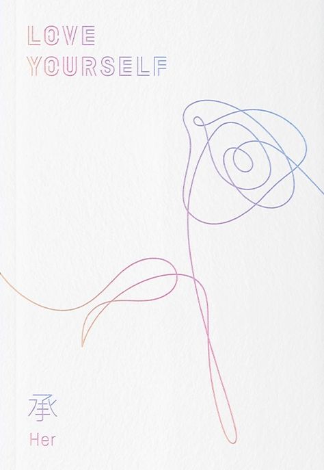 Love Yourself: Her | Kpop Wiki | Fandom Love Yourself Album Cover Wallpaper, Bts Love Yourself Poster, H.e.r Album Cover, Love Yourself Album, Big Hit Entertainment, Cover Wallpaper, Bts Love Yourself, Pastel Pink Aesthetic, Outline Art