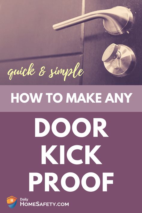 If you're wondering how you can make your door kick-proof, look no further: we've collected all the best ways you can secure any door from being kicked in. Most of the methods can be implemented quickly and easily, even if you're a beginner DIYer. Font doors are often easy targets for burglars, so it's really important to secure yours to prevent kick-ins. Did you know that most burglars simply kick entry door open?     #dailyhomesafety #kickproof #secureadoor #doorsecurity Secure Door Locks, Front Door Security Locks, Secure Front Door Ideas, Secure Doors Ideas, Secure Front Door, French Door Security Ideas, Security Doors Ideas Front Entry, Door Security Devices, Garage Entry Door