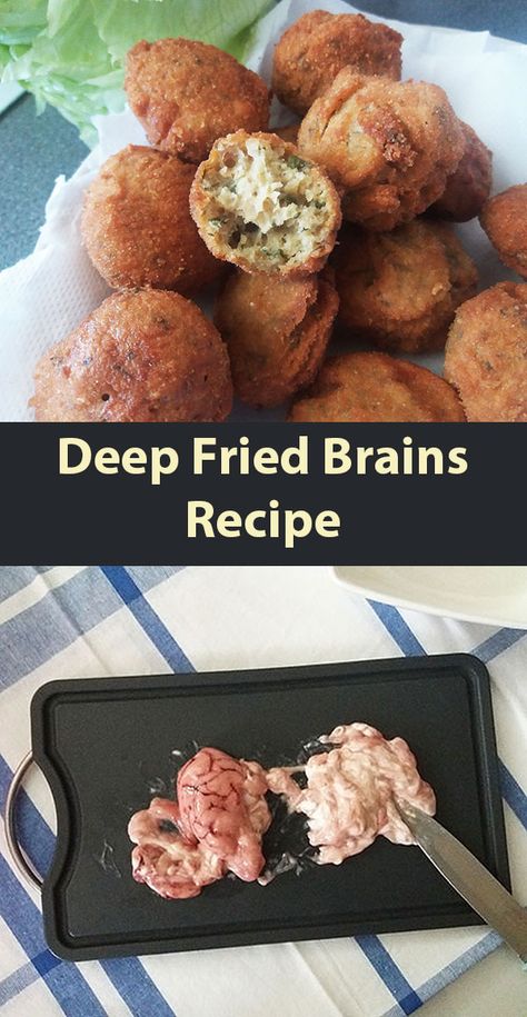 Deep Fried Brains Recipe. Diner, brains, crispy, best, homemade, frugal, deep fried, French, recipes, calf brains, polpettes, appetizer, recipe. Fried Brain, Brain Recipes, Offal Recipes, Office Lunches, French Delicacies, Best Meat, French Recipes, Mediterranean Food, Fried Pork