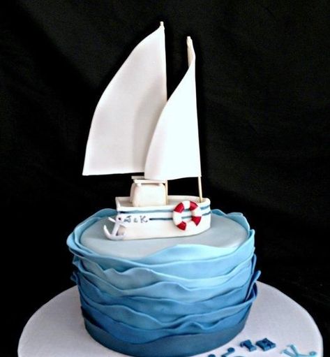 Boat Cake Ideas, Yacht Cake, Nautical Birthday Cakes, Sailor Cake, Sailboat Cake, Nautical Wedding Cakes, Doctor Cake, Boat Cake, Sailor Theme