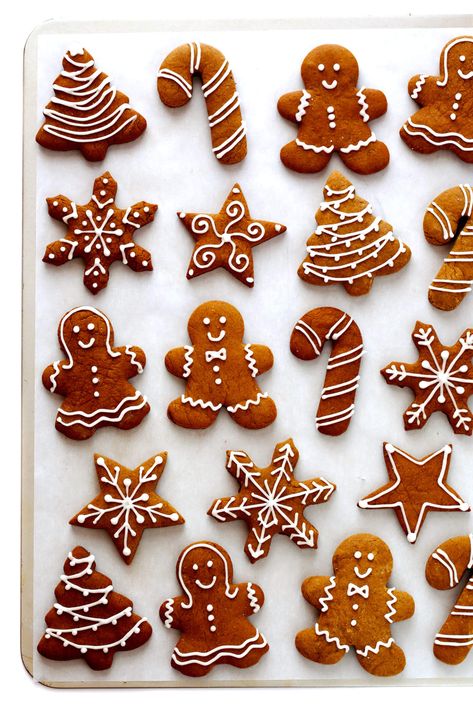 My favorite Gingerbread Cookies recipe! It's easy to make as soft or as crispy as you'd like, the cookies are easy to cut out and decorate, and they are perfect for the holidays! | Gimme Some Oven #gingerbread #cookies #christmas #holiday #ginger #frosting #icing #dessert Holiday Gingerbread Cookies, Jul Kaka, Jul Mad, Christmas Baking Recipes, Ginger Bread Cookies Recipe, Gimme Some Oven, Gingerbread Cookie, Ginger Cookies, Xmas Cookies