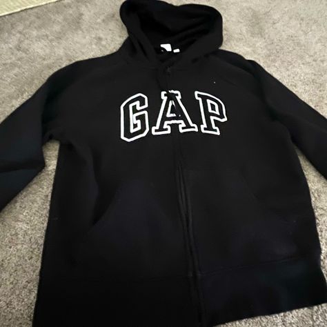 Black And White Gap Hoodie, Never Worn, Good Quality, I Just Didn’t Like The Style Of This Hoodie Personally But It’s Very Trendy And Can Match With Anything, Also Very Comfortable But I Never Wore It. Long Cable Knit Sweater, Camel Leather Jacket, Gap Hoodie, Black Leather Vest, Coats Black, Womens Khakis, Gap Jacket, Gap Sweater, Black Denim Jacket