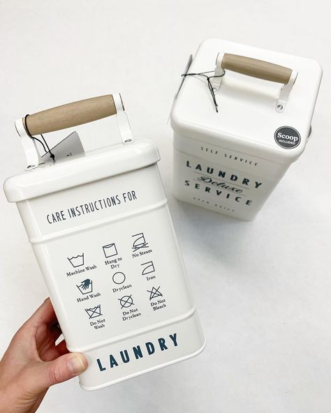 Walmart Finds on Instagram: “Love these laundry tins!!!🖤 The small one is $7.44 and the larger one is $9.77. You can check local stock with the links on the blog and…” Laundry Pods Container Ideas, Country Laundry, Laundry Detergent Container, Detergent Container, Laundry Box, Self Service Laundry, Laundry Powder, Laundry Pods, Walmart Home