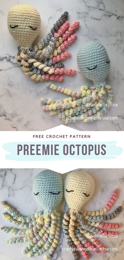 Crochet Preemie Octopus Octopus For Preemies, Octopus Crochet Pattern Free, Preemie Octopus, Preemie Crochet, Octopus Crochet Pattern, Preemies, Crochet Octopus, Crochet World, Crochet Baby Clothes