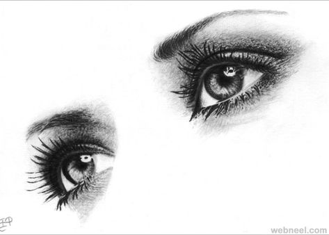 eyes pencil drawing Pair Of Eyes Drawing, Eye Pencil Drawing, Pair Of Eyes, Realistic Eye Drawing, Eye Parts, Graphite Art, Pencil Drawing Tutorials, Realistic Pencil Drawings, Drawing Eyes