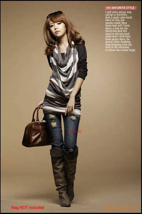 long vest layered top 2010s Fashion, 2000s Fashion Outfits, Really Cute Outfits, 2000s Fashion, Dream Clothes, Japanese Fashion, Outfit Inspirationen, High Boots, Knee High Boots