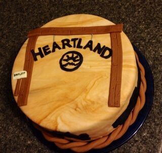 Heartland cake! Created and decorated by Corilyn's Creations Heartland Cake Ideas, Heartland Birthday Cake, Heartland Birthday Party Ideas, Barrel Racing Cake, Country Graduation, Heartland Actors, Sports Cake, Horse Birthday Cake, Heartland Cbc