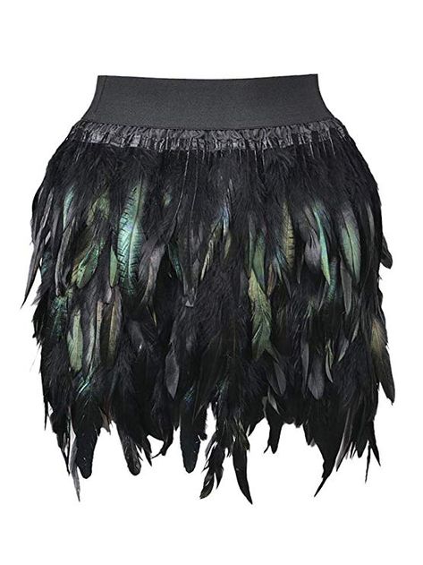 Amazon.com: Red Dot Boutique 8028 - Plus Size Sexy Feather Mini Skirt Black: Gateway Halloween Club Party, Feather Mini Skirt, Stage Dress, Hipster Skirt, Skirt Shapewear, Goth Rave, Estilo Hipster, Skirt Streetwear, Irregular Skirt