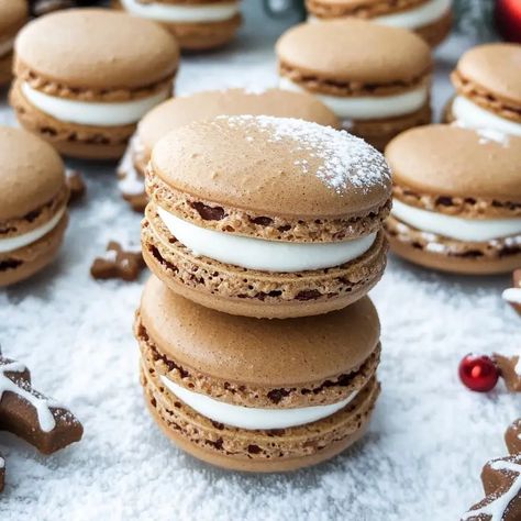 Introduction Celebrate the onset of the cozy season with Gingerbread Spice Macarons, a delightful treat that brings the warming aromas of fall into your kitchen. These delicate macarons, infused with rich spices, are more than just a dessert; they’re an experience. Imagine inviting friends over for a tea party or savoring one of these beauties... Winter Macarons, Gingerbread Macarons, Easy Christmas Baking, Holiday Macarons, Christmas Baking Easy, Gingerbread Spice, Christmas Macarons, Steaming Cup, Macaron Recipe