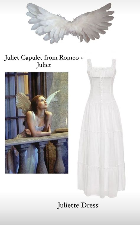 Emma Bloom Costume, Juliette Costume, Halloween Costumes Niche, Niche Costumes, Niche Halloween Costumes, Cool Girl Costumes, Angel Costume Halloween, Angel Halloween Costume, White Halloween Costumes