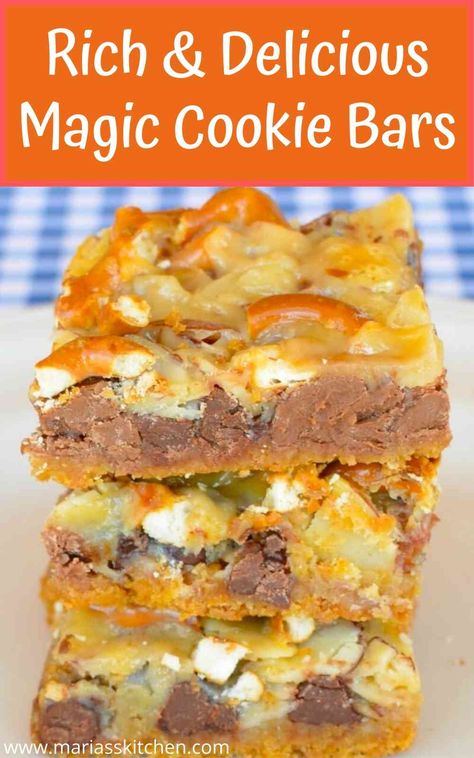 Rich and Delicious Magic Cookie Bars - Maria's Kitchen Oh Ho, Magic Cookie Bars, Layer Bars, Magic Bars, Cookie Bar, Butterscotch Chips, Graham Cracker Crust, Graham Cracker, Yummy Cookies