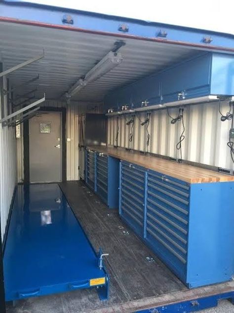 Shipping Container Shop, Shipping Container Workshop, Shipping Container Sheds, Shipping Container Storage, Container Shipping, Metal Building Designs, Container Conversions, Container Cabin, Container Office