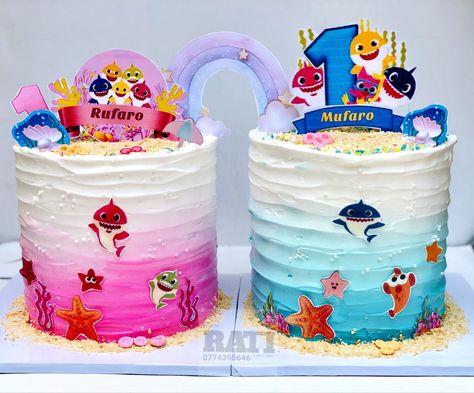 Twins Cake Design, Baby Birthday Cake, Cake Themes, Birthday Cake Design, Twins Cake, Beautiful Cake Designs, Twins Baby, Beautiful Cake, Cake Creations